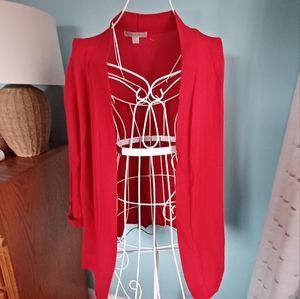 VGC Laura Ashley Red Sweater Knit Cardigan with 3/4 Sleeve - Women's Size Large